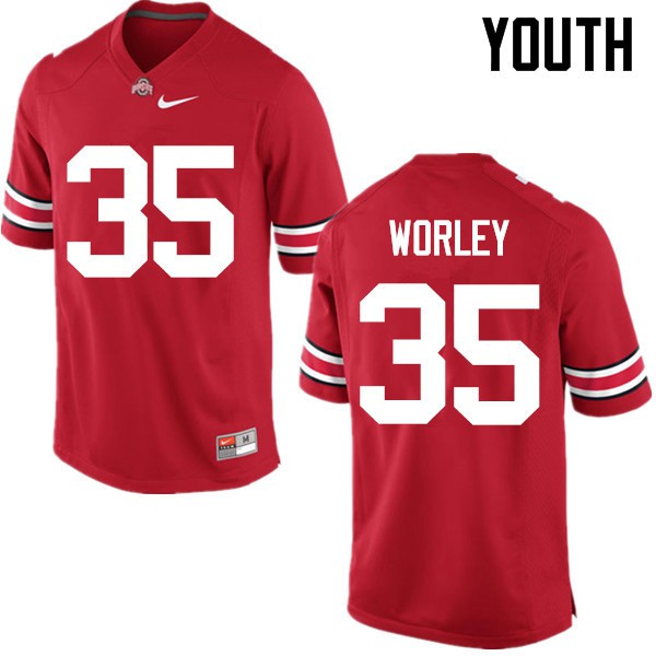 Ohio State Buckeyes #35 Chris Worley Youth High School Jersey Red